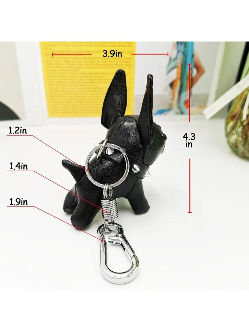Adorable Leather Puppy Keychain | Handmade Bulldog Accessory | Perfect Gift for